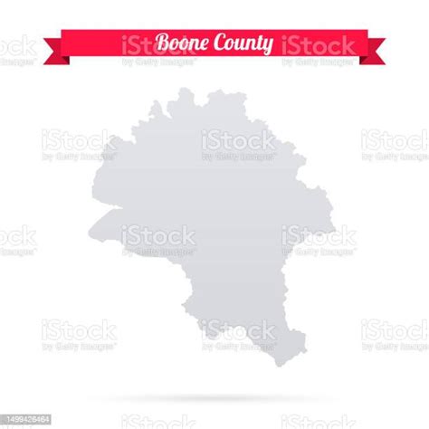 Boone County West Virginia Map On White Background With Red Banner向量圖形及