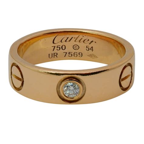 Cartier Rose Gold 1 Diamond Love Ring | Plaza Jewellery English Vintage ...