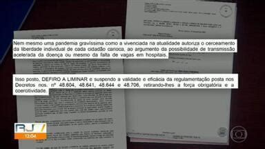 Rj Professor De Direito Diz Que Liminar Que Derrubou Medidas