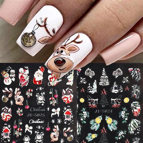 Amazon Sheets Christmas Nail Stickers D Christmas Nail Art