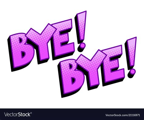 Bye Word Comic Book Pop Art Royalty Free Vector Image