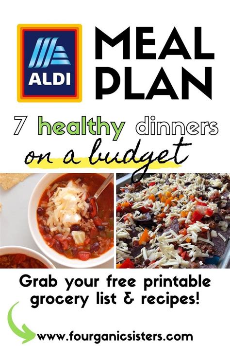 Free Printable Aldi Meal Plan Fourganic Sisters Aldi Meal Plan