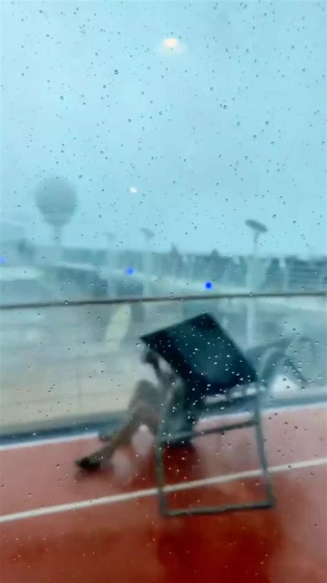 Royal Caribbean cruise ship passengers run to safety after freak storm