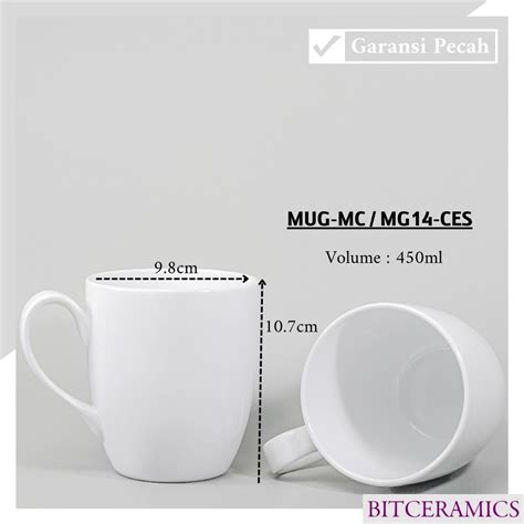 Jual Mug Keramik 450ML 3PCS Varian Warna Polos BLANC Gelas Keramik