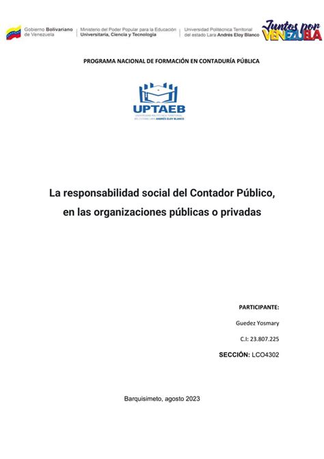 Unidad La Responsabilidad Social Del Contador P Blico Pdf