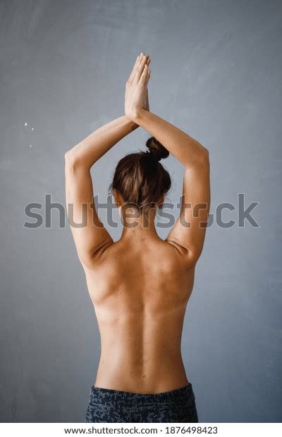 Nude Woman Doing Yoga Stretches Behind Stock Photo Shutterstock
