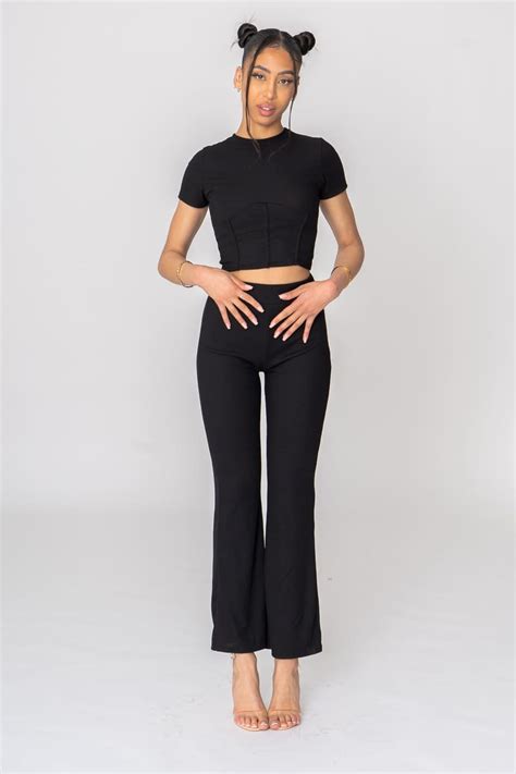 Ensemble côtelé noir stretch Cinelle Paris mode femme tendance