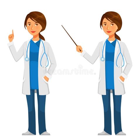 Illustration Of A Friendly Doctor Wearing Lab Coat And Stethoscope