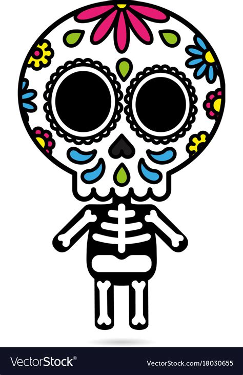 Sugar Skull Character Isolated Day Of The Dead Vector Image