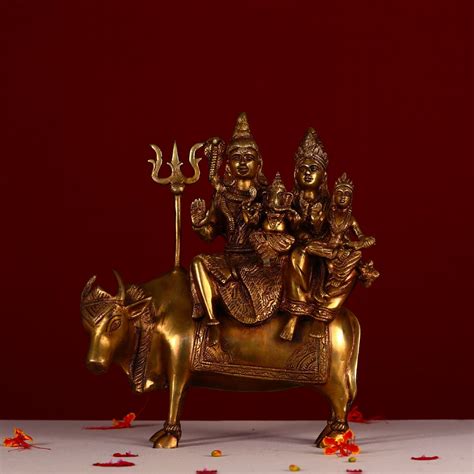 buy this Brass shiva family statue height 14 inch - devsabha