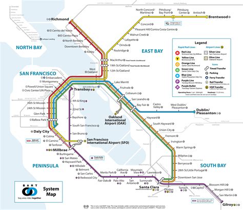 A combined BART and Caltrain regional rail map for the Bay Area : r/TransitDiagrams