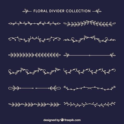 Collection De Diviseurs Avec Des Ornements Floraux Vecteur Gratuite