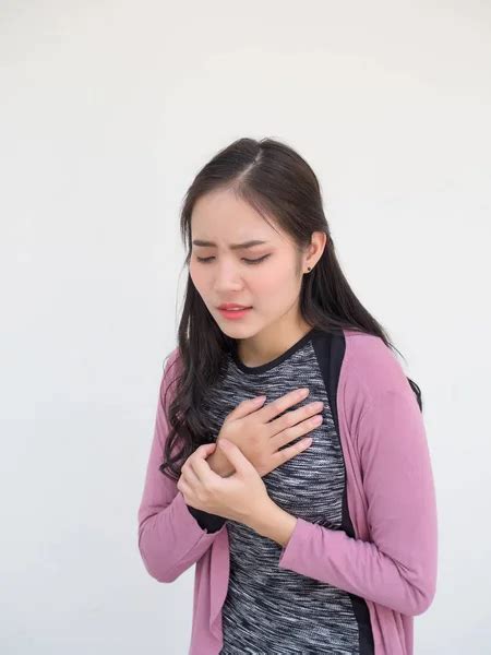 Woman With Chest Pain — Stock Photo © Ryanking999 147792609