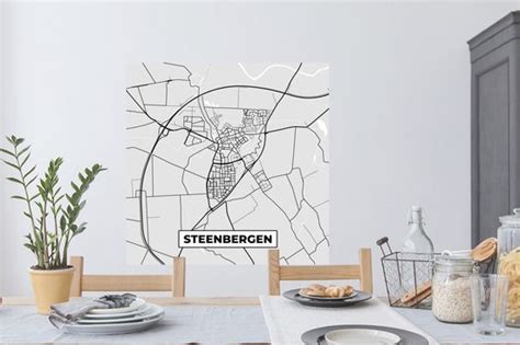 Muurstickers Plattegrond Steenbergen Kaart Stadskaart X