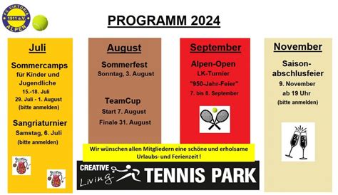 Kalender Viktoria Alpen Tennis