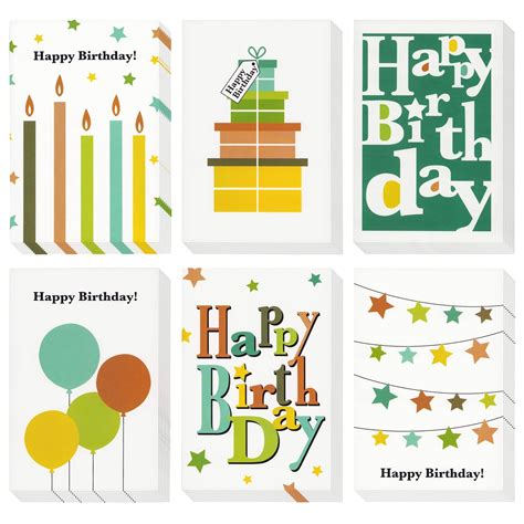 Buy Juvale 48 Pack Happy Birthday Cards Bulk With Envelopes Blank