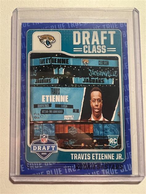 K8 637 2021 Rookies And Stars Draft Class True Blue 14 Travis Etienne