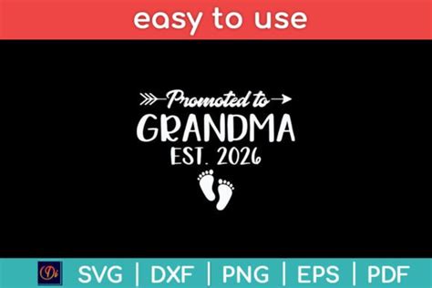 1 Promoted To Grandma Est 2026 Mothers Day Svg Designs And Graphics