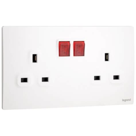 Mallia Senses Gang Bs Switched Socket Outlet Single Pole With Led