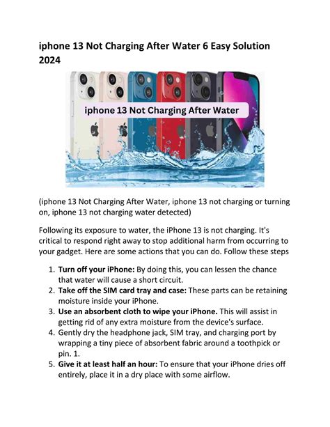 Iphone 13 Not Charging After Water 6 Easy Solution 2024 By Fix Not