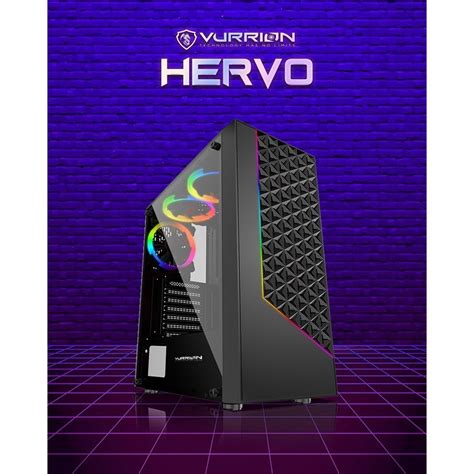 CASING KOMPUTER GAMING PC CASE VURRION HERVO TEMPERED GLASS NON PSU