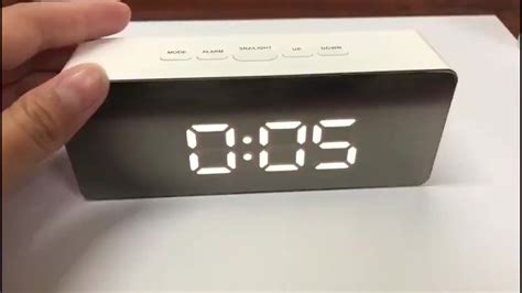 Led Mirror Alarm Clock Digital Snooze Table Clock Wake Up Light