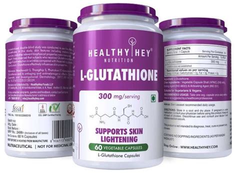 HealthyHey Nutrition Glutathione 300mg Supplement 60 Capsules JioMart