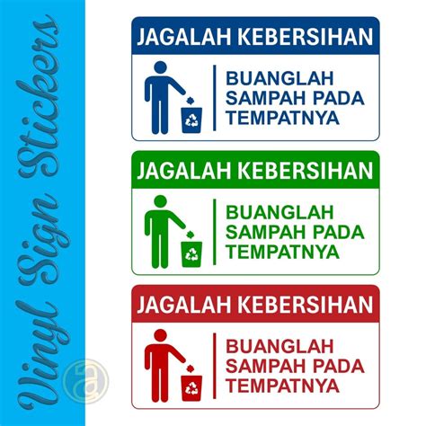 Jual Sticker Sign X Cm Jagalah Kebersihan Buanglah Sampah Pada