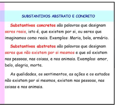 Diferença Entre Substantivo Concreto E Abstrato