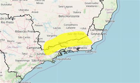 Alerta Amarelo Para Chuva Intensa Ventania E Raios Em Partes De Mg Sp