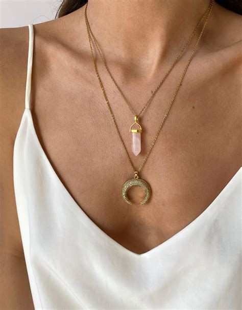 Upside Down Half Moon Necklace Crescent Moon Necklace K Etsy