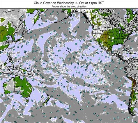 Pacific-Ocean Cloud Cover on Wednesday 15 Jan at 5pm HST