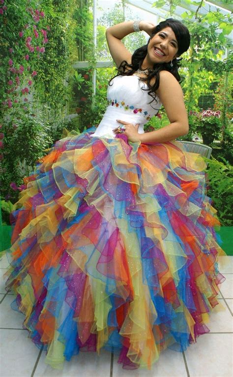 Rainbow Sweet 15 Dresses - DRESSTL