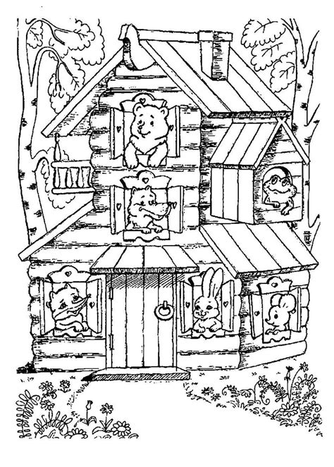 Раскраски Теремок – распечатать бесплатно А4