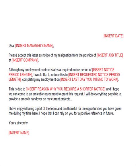 65 Sample Resignation Letters Sample Templates