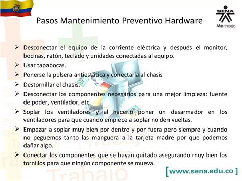 Pasos Mantenimiento Preventivo Ppt