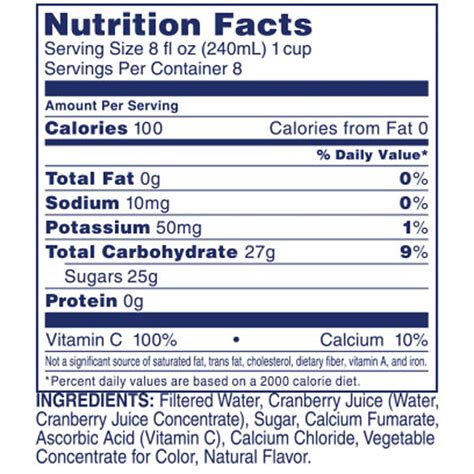 29 Cranberry Juice Nutrition Label Labels Ideas For You