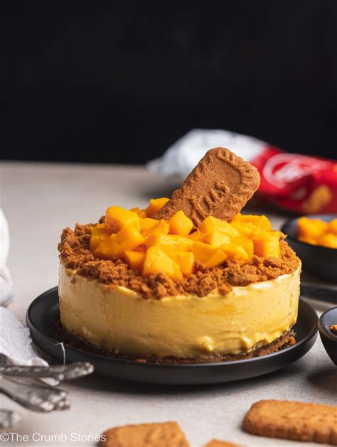 No Bake Mango Biscoff Cheesecake The Crumb Stories