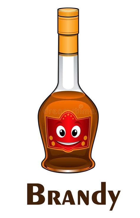 Cartoon Smiling Brandy Bottle Character Stock Vector Illustration Of