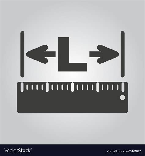 Length icon longitude yardage lgth symbol Vector Image