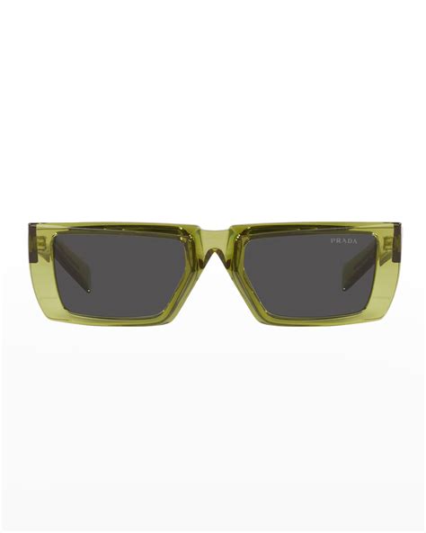 Prada Rectangle Acetate Sunglasses Neiman Marcus