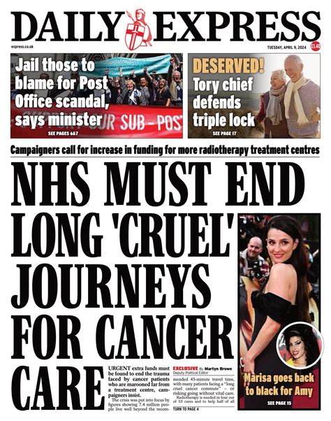 Daily Express Front Page 9th Of April 2024 Tomorrow S Papers Today