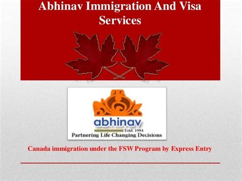 Canada immigration under the fsw program by express entry