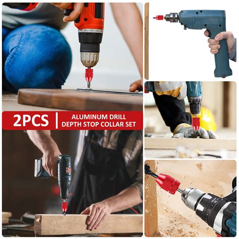 Pcs Drill Depth Stop Aluminum Alloy Adjustable Drill Bit Stop Collar