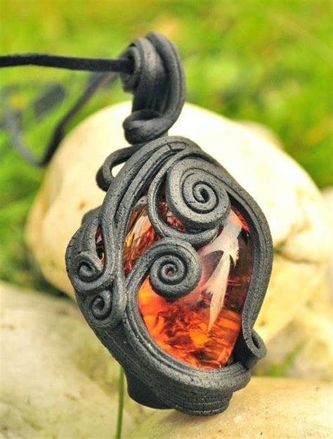 The Fire Fantasy Glass Pendant Necklace Jewelry Jewellery Etsy