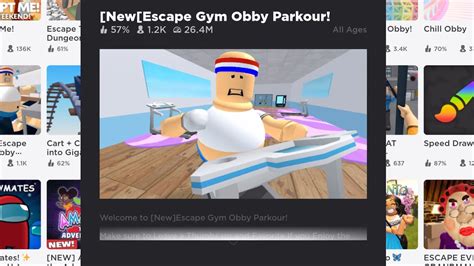 Roblox Escape Gym Obby Parkour Youtube