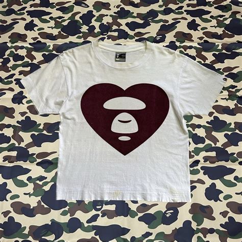 Bape Bape Exclusive Handprint Heart Tee | Grailed