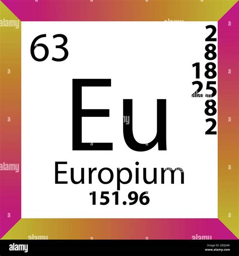 Eu Europium Chemical Element Periodic Table Single Vector Illustration