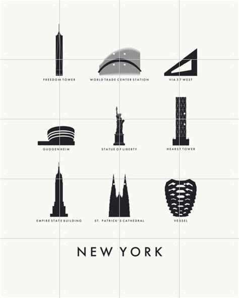 New York Architecture white, by Art in Maps - IXXI