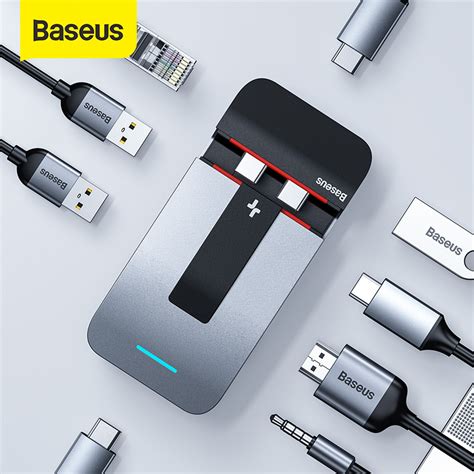 Baseus 9 In 1 Usb C Hub Docking Station Adapter Laptop Stand With 3 Usb 30 2 Thunderbolt